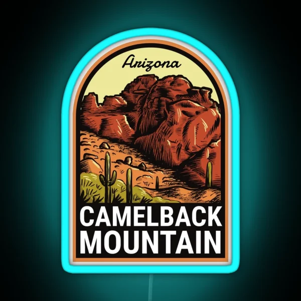 Camelback Mountain Arizona Vintage RGB Neon Sign