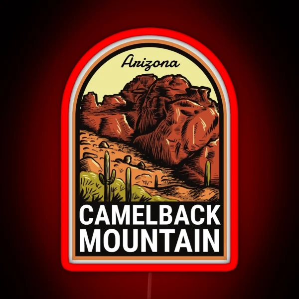 Camelback Mountain Arizona Vintage RGB Neon Sign