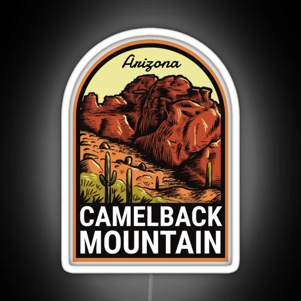 Camelback Mountain Arizona Vintage RGB Neon Sign