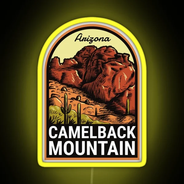 Camelback Mountain Arizona Vintage RGB Neon Sign