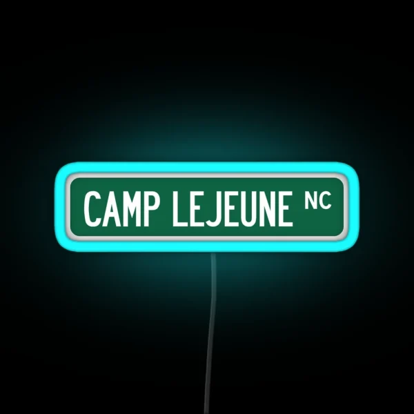 Camp Lejeune NC Street Sign RGB Neon Sign