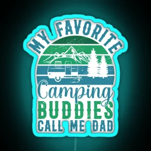 Camping Dad Nature Outdoor Activity Campfire Camper RGB Neon Sign