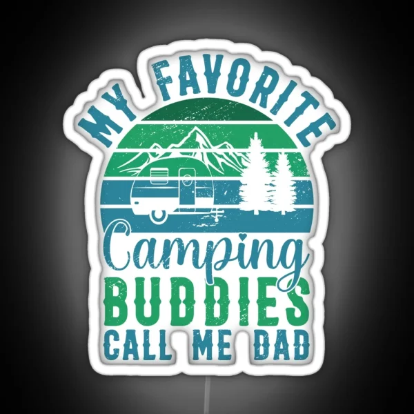 Camping Dad Nature Outdoor Activity Campfire Camper RGB Neon Sign