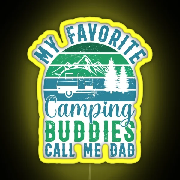 Camping Dad Nature Outdoor Activity Campfire Camper RGB Neon Sign