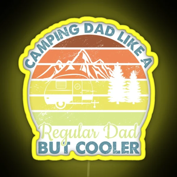 Camping Dad Nature Outdoor Activity Campfire Camper RGB Neon Sign