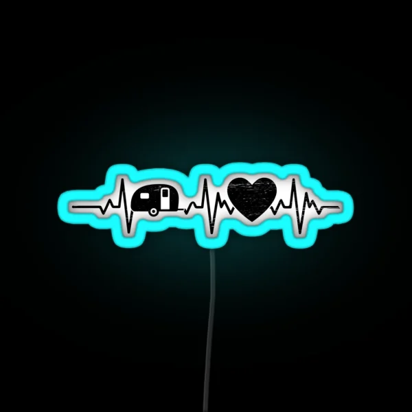 Camping Heartbeat Nature Outdoor Activity Campfire RGB Neon Sign
