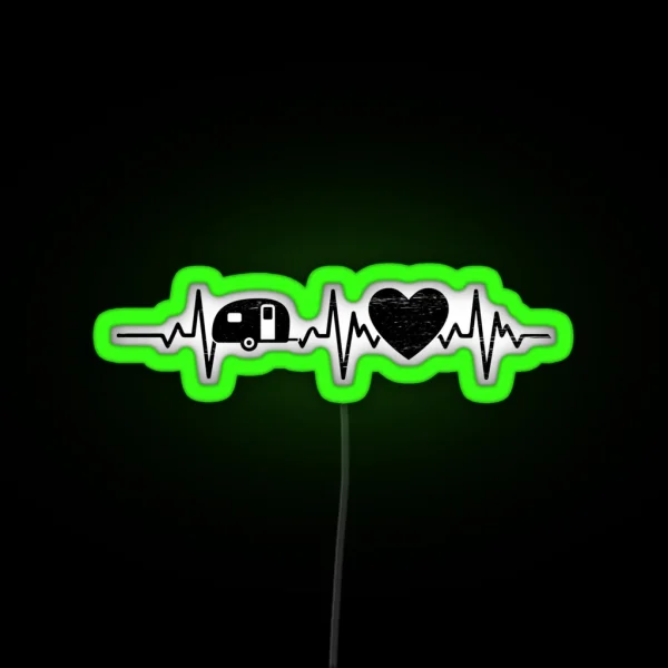 Camping Heartbeat Nature Outdoor Activity Campfire RGB Neon Sign