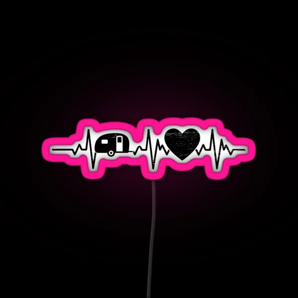 Camping Heartbeat Nature Outdoor Activity Campfire RGB Neon Sign