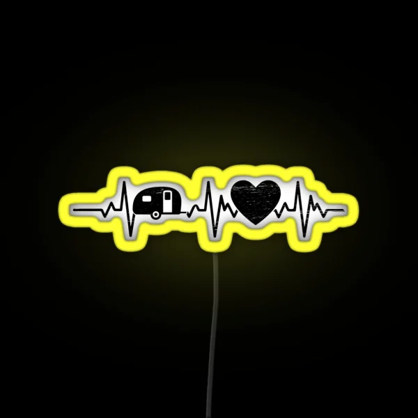 Camping Heartbeat Nature Outdoor Activity Campfire RGB Neon Sign