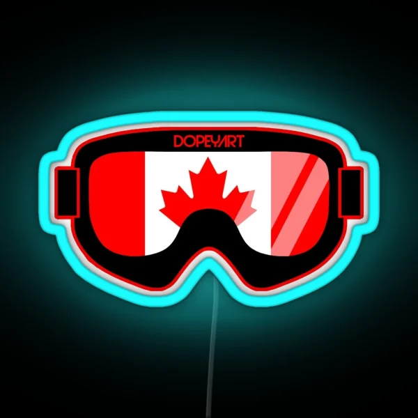 Canadian Goggles 2 Ski And Snowboard Goggle Art Dopeyart RGB Neon Sign