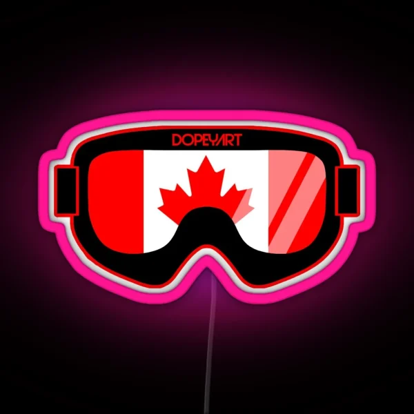 Canadian Goggles 2 Ski And Snowboard Goggle Art Dopeyart RGB Neon Sign