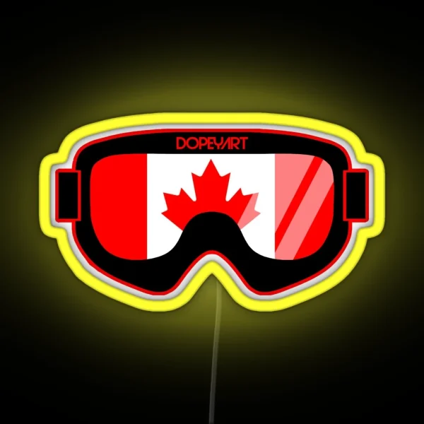 Canadian Goggles 2 Ski And Snowboard Goggle Art Dopeyart RGB Neon Sign