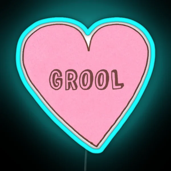 Candy Love Heart GROOL RGB Neon Sign