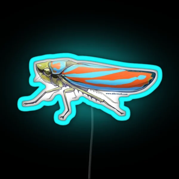 Candy Striped Leafhopper RGB Neon Sign