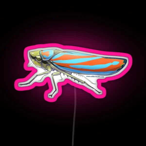 Candy Striped Leafhopper RGB Neon Sign