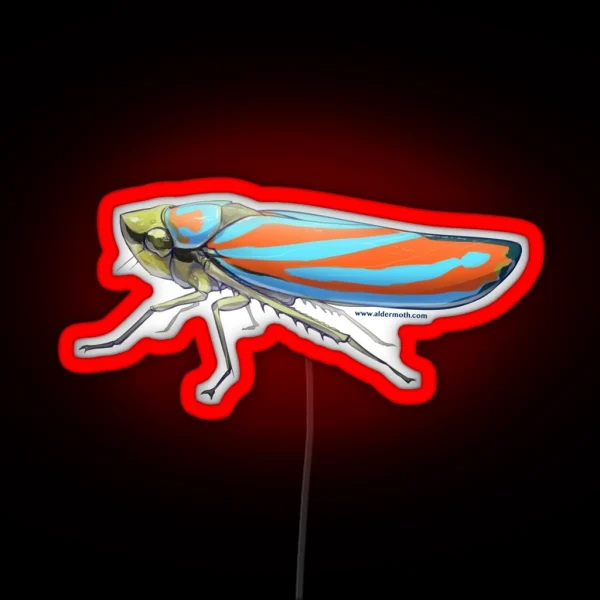 Candy Striped Leafhopper RGB Neon Sign