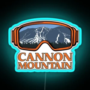 Cannon Mountain Ski Goggles RGB Neon Sign