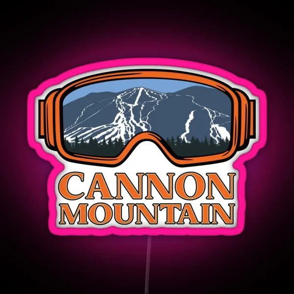 Cannon Mountain Ski Goggles RGB Neon Sign