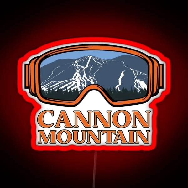 Cannon Mountain Ski Goggles RGB Neon Sign