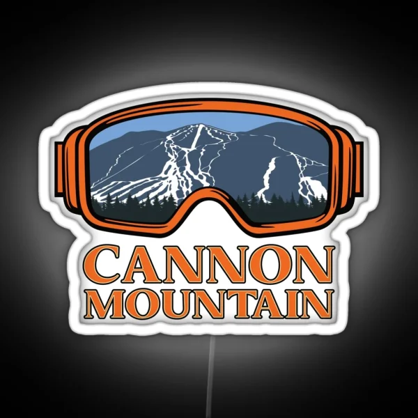Cannon Mountain Ski Goggles RGB Neon Sign