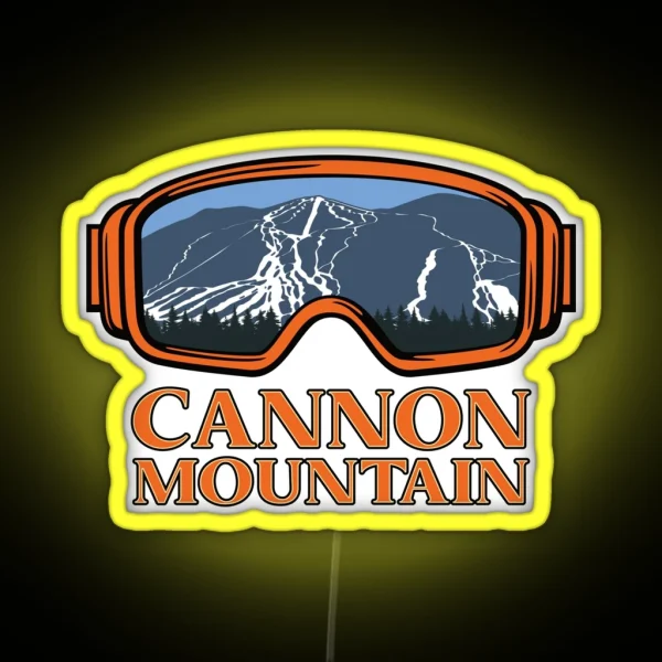 Cannon Mountain Ski Goggles RGB Neon Sign