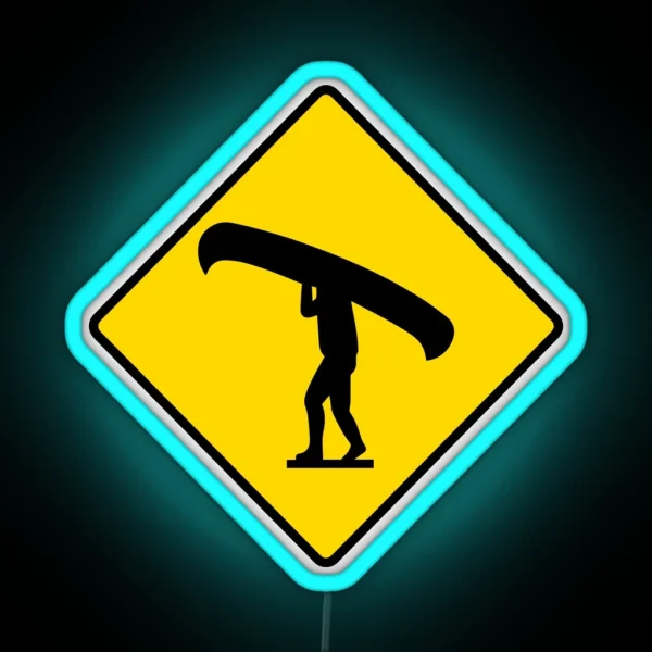 Canoe Portage Symbol RGB Neon Sign