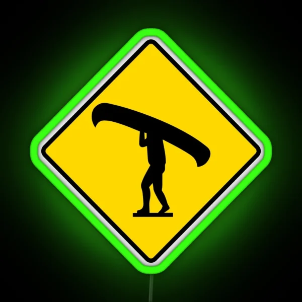 Canoe Portage Symbol RGB Neon Sign