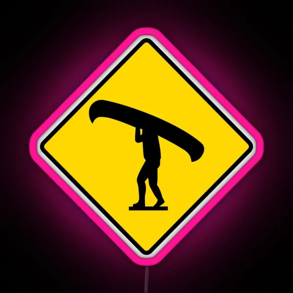 Canoe Portage Symbol RGB Neon Sign