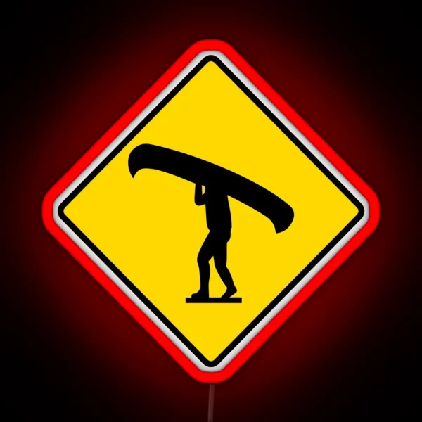 Canoe Portage Symbol RGB Neon Sign