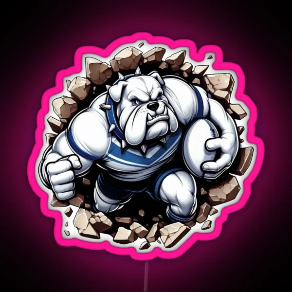 Canterbury Bankstown Bulldogs Smash Through RGB Neon Sign