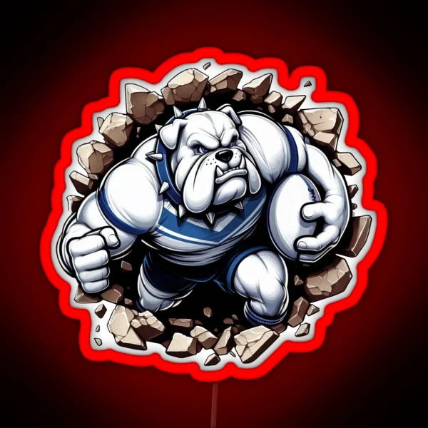 Canterbury Bankstown Bulldogs Smash Through RGB Neon Sign