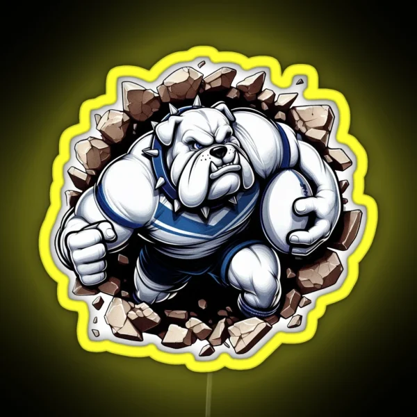 Canterbury Bankstown Bulldogs Smash Through RGB Neon Sign