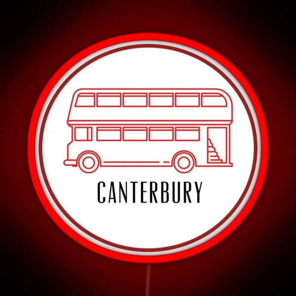 Canterbury Double Decker Bus RGB Neon Sign