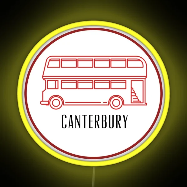 Canterbury Double Decker Bus RGB Neon Sign