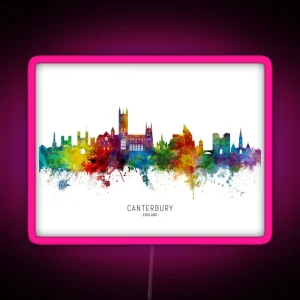 Canterbury England Skyline RGB Neon Sign