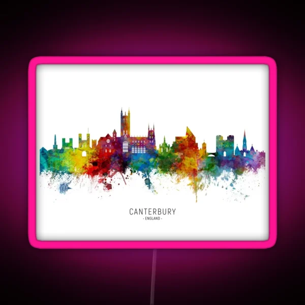 Canterbury England Skyline RGB Neon Sign