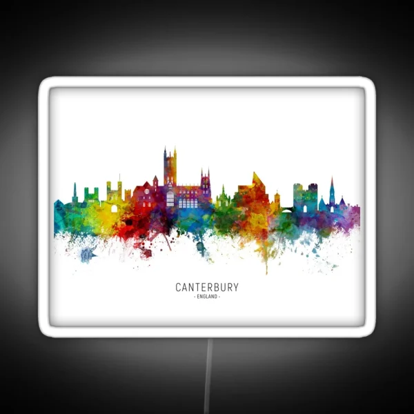 Canterbury England Skyline RGB Neon Sign