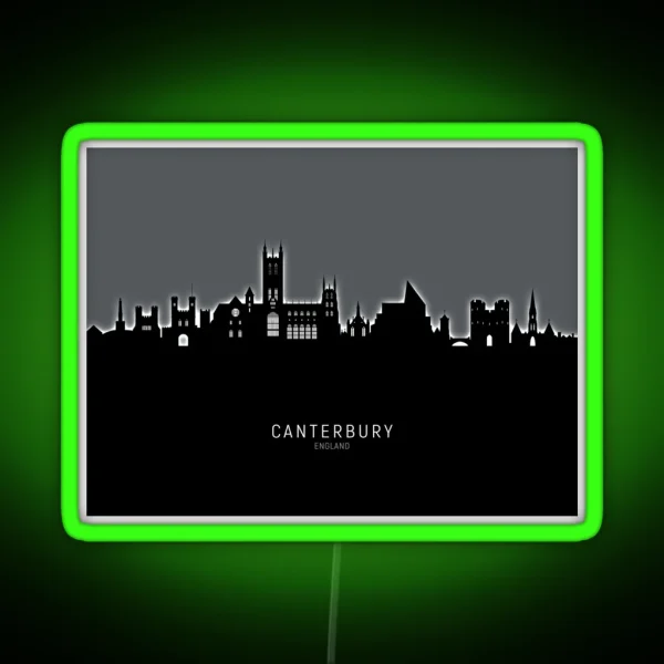 Canterbury England Skyline RGB Neon Sign