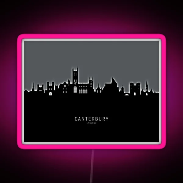 Canterbury England Skyline RGB Neon Sign