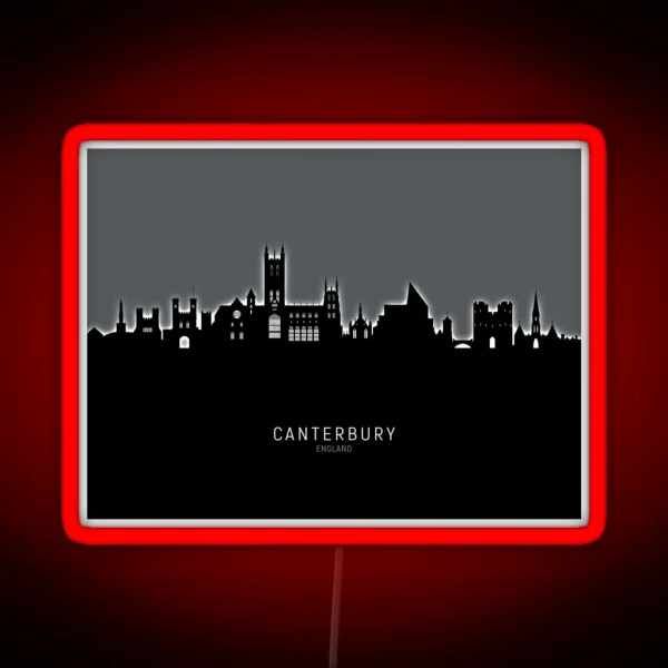 Canterbury England Skyline RGB Neon Sign