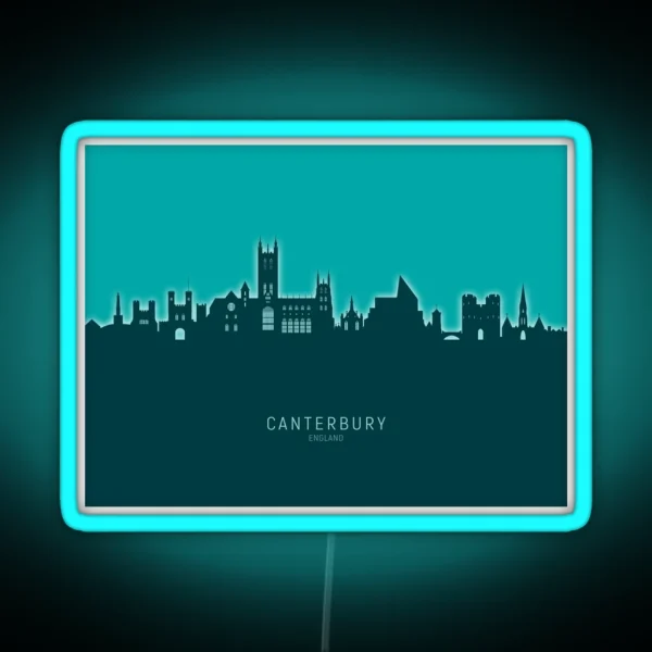 Canterbury England Skyline RGB Neon Sign