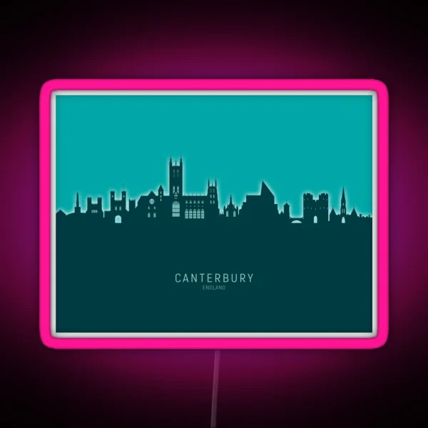 Canterbury England Skyline RGB Neon Sign