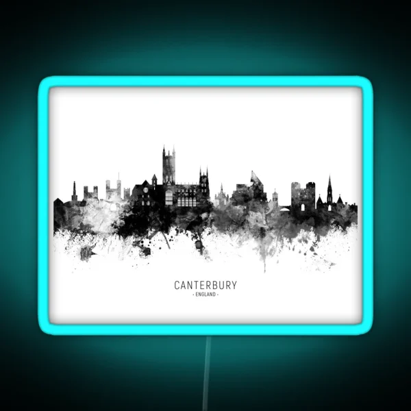 Canterbury England Skyline RGB Neon Sign