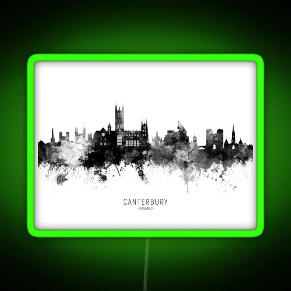 Canterbury England Skyline RGB Neon Sign
