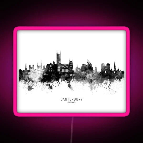 Canterbury England Skyline RGB Neon Sign