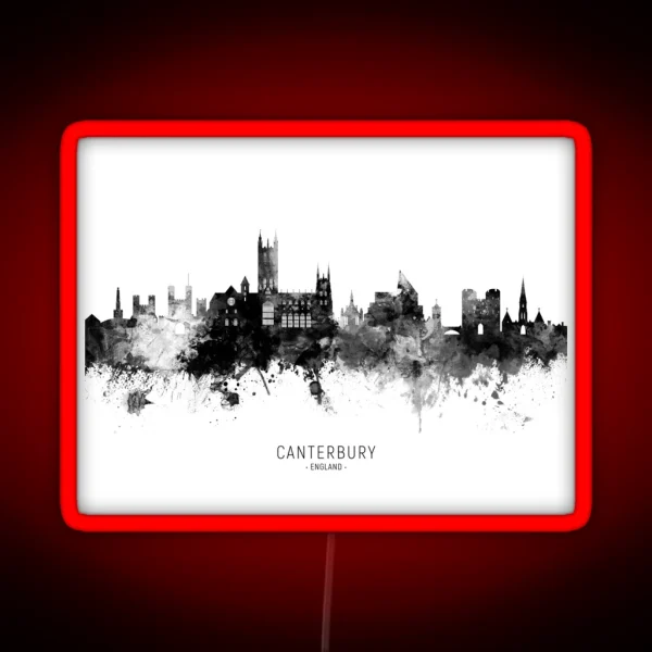 Canterbury England Skyline RGB Neon Sign