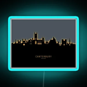 Canterbury England Skyline RGB Neon Sign