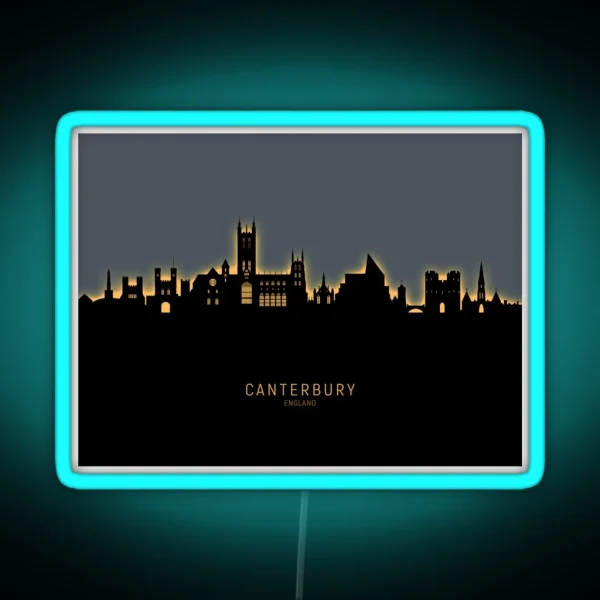 Canterbury England Skyline RGB Neon Sign