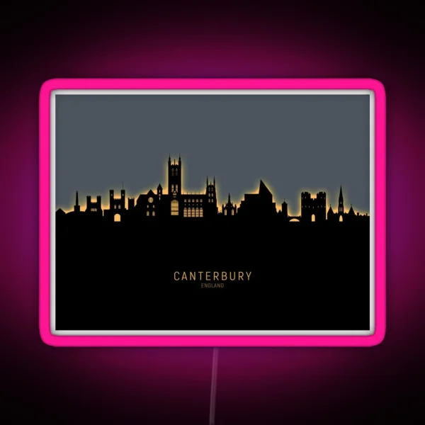 Canterbury England Skyline RGB Neon Sign