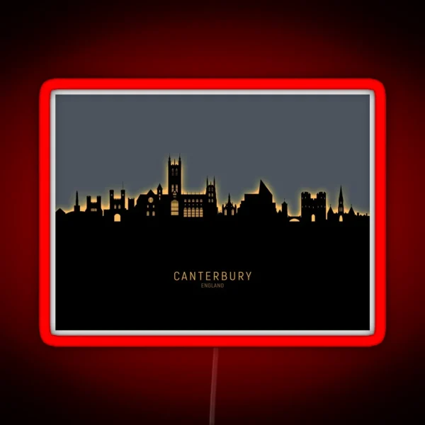 Canterbury England Skyline RGB Neon Sign